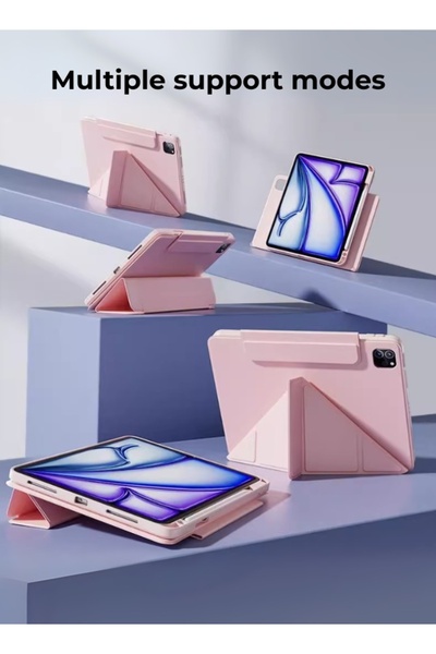 yaqeen iPad Air(M2) & iPad Pro 11 Inch 720 Degree Convenient Magnetic Cover (1st/2nd/3rd/4th) With Pen Slot