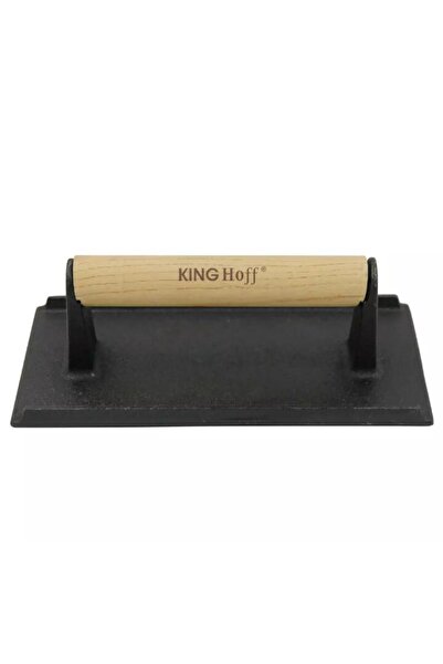 Kinghoff Rectangular meat press for hamburgers, made of cast iron, 21 x 10.8 cm,