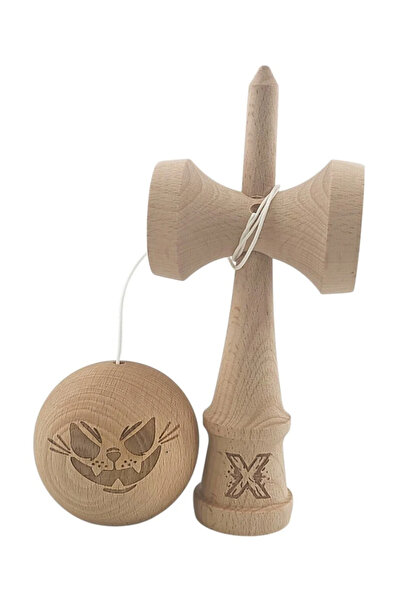 dalip Kendama X, Wooden, 18 cm, Mad Cat, Nature Wood