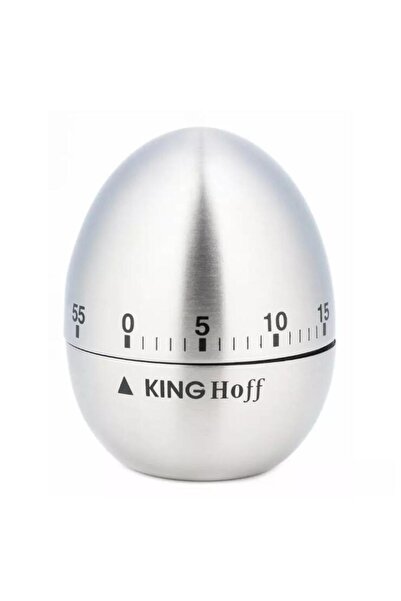 Kinghoff Steel egg kitchen timer, 60x75 mm, 60 minutes, gray, stainless steel,