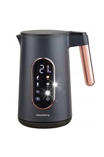 Klausberg Electric kettle, made of 304 stainless steel, LED panel, black/rose gold, capacity 1.7 liters