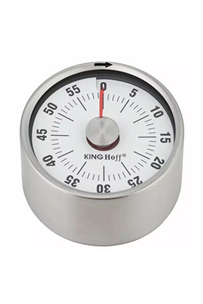 Kinghoff Round kitchen timer, stainless steel, 61x35 mm