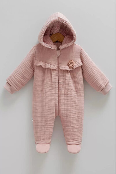 Caramell Cotton Jasmi 100% Cotton Romper 68-74 cm 6-9 Months Pink Crml.Pmb.Tk1141-6874