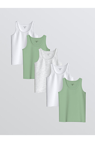 LC Waikiki Ανδρικό πουκάμισο με λαιμόκοψη Vision New Season, Σετ 5 τεμαχίων