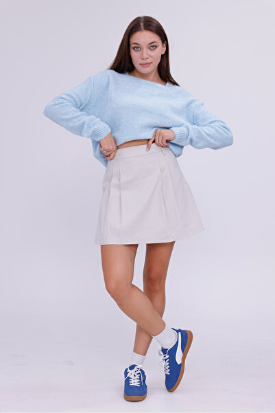 happinice Жіночий светр з м'якого трикотажу блакитного кольору