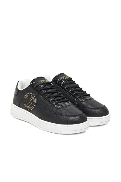 Versace Female Meyssa Dis. 12 Textured Gold Letter Logo Sneaker - Black