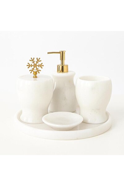 Modestmar White Marble Bathroom Set - Classic 5-Piece Set