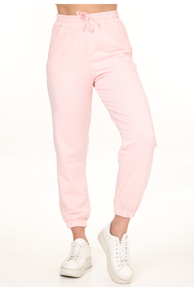 HEDEF DAİSY Women's Clothing Elastic Waist Two Thread Front Lace up Elasticated Leg Hem Sweatpants