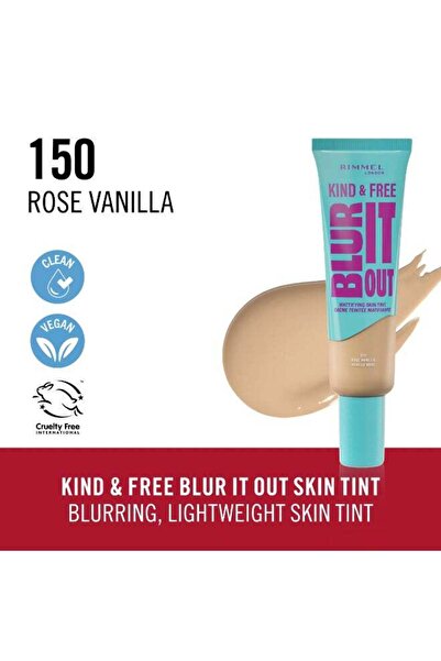 Rimmel LONDON Kind And Free Blur It Out Mattifying Skin Tint 150 Rose Vanilla 30Ml