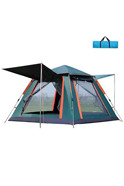Z-Tools Cort de camping pentru 4 persoane, cu 2 uși, 200x200x150cm, verde închis / ZTS 8464