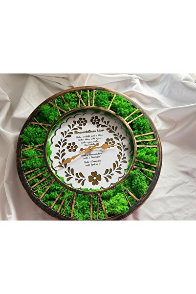 OEM HOUSE BLESSING clock 40 cm, decorated with lichens