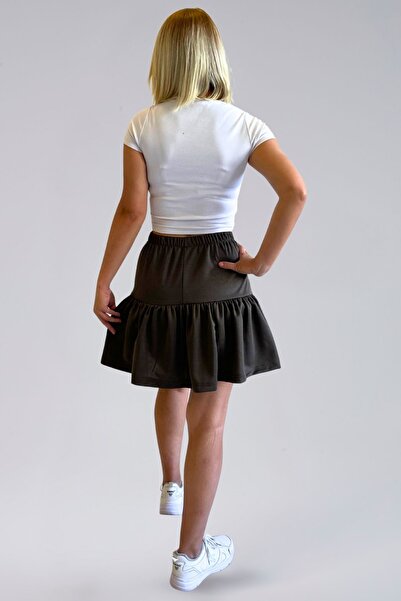 MİNUSA DESİGN Seasonal Short Skirt -Seasonal Ecrin Fabric Mini Length Women's Short Skirt