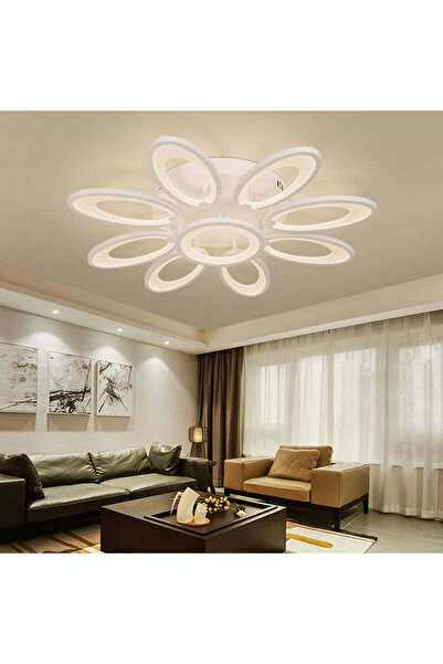 RFAN Candelabru LED, Model M003/8+1, cu telecomandă, 3 tipuri de lumină, 200W, Alb