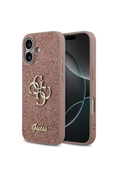 Guess Carcasă pentru iPhone 17, cu sclipici fix, Big 4G, protecție subțire, roz