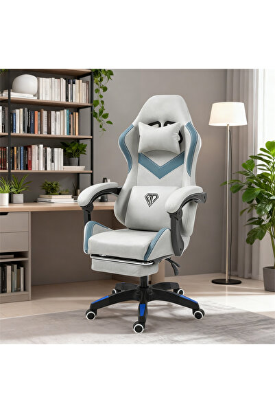 AZZHAAR Gaming Chair with Footrest for Adults, Ergonomic Gaming Chairs with Foot Rest, Fabric Game Chairs