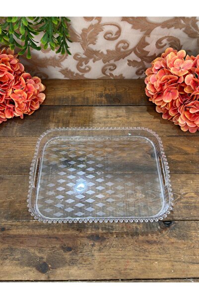 Bahar Home Mica Rectangular Tray with Beaded Edges
