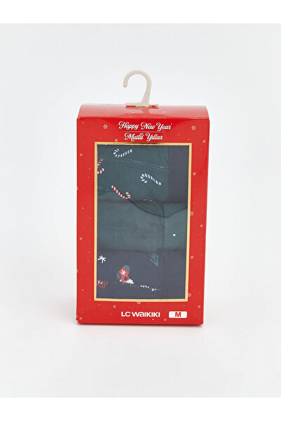 LC Waikiki Standard Mold New Year's Themed Men's Boxers