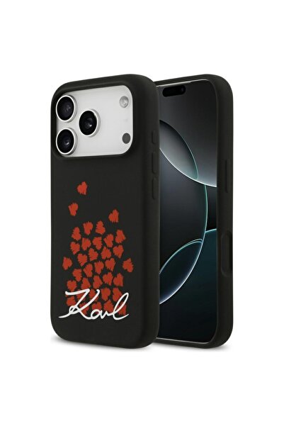 Karl Lagerfeld Carcasă pentru iPhone 17 Pro, silicon MagSafe, neagră