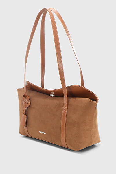 Housebags Süet Taba Kapaklı Bowling Omuz Çantası 270