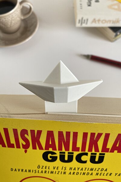 Origami Kağıt Gemi Temalı 3 Boyutlu Kitap Ayracı - Kağıt Tekne Japon Sanatı