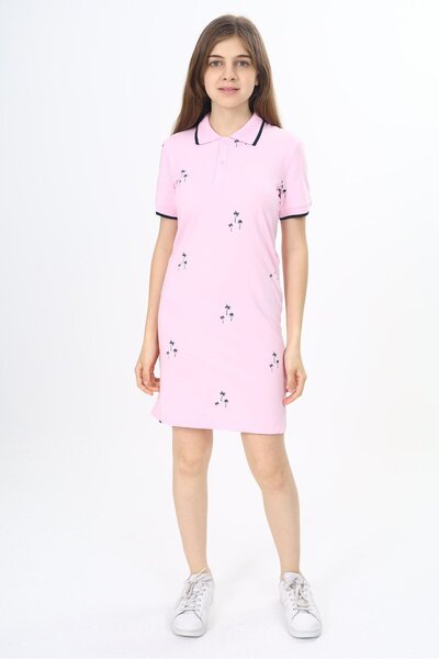 Toontoy Κοριτσίστικο φόρεμα με στάμπα, κανονική εφαρμογή, γιακά πόλο, με κουμ...