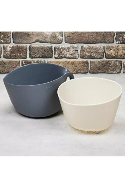 KASSEL Bowl with removable strainer, plastic, gray,