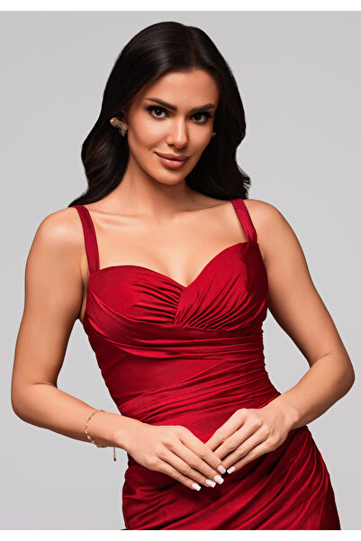 OMBRE Evening dress LA-OM-DLR153 - dark red