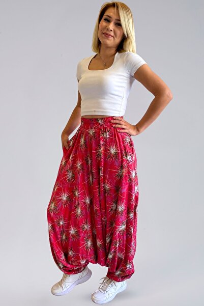 SHE BEST Authentic Viscose Shalwar - Viscose Fabric Comfortable Fit Belmando Bohemian Authentic Style Women's Shalwar with Pockets