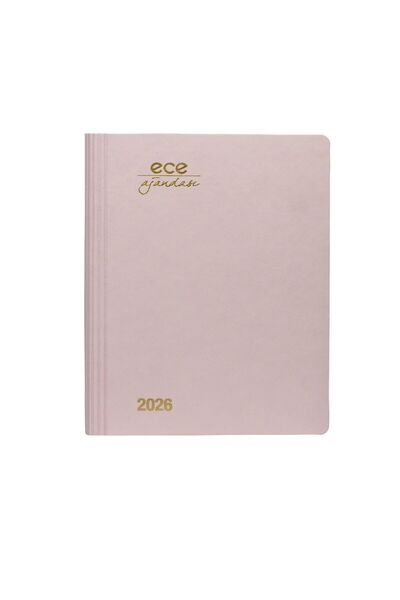 Ece Ajandasi Marmari̇s 2026 Toz Pembe - Günlük Çizgili 12x16