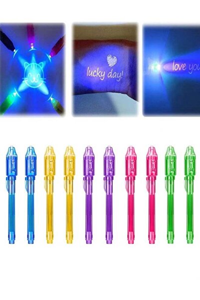 Generic Invisible Ink Magic Pen 10 Pack with UV Light - Non-Toxic