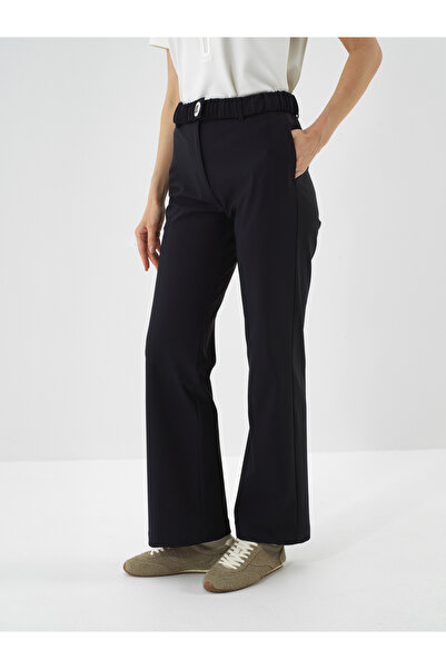 Xint Kadın Lacivert Esnek Dokulu Oversize Pantolon