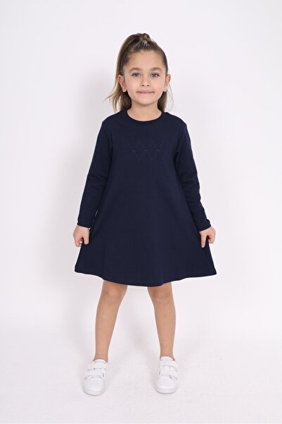 Toontoy فستان بناتي بأكمام طويلة وياقة دائرية مريح وفضفاض