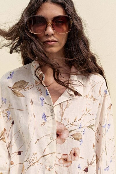 H&M قميص من مزيج الكتان