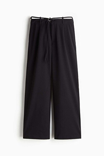 H&M Belted tailored trousers