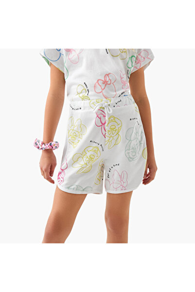 Disney Minnie Mouse Print Shorts with Drawstring Closure