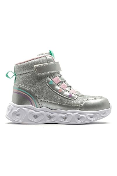 Cool Kids Orthopedic Lighted Sole Girls' Boots Silver