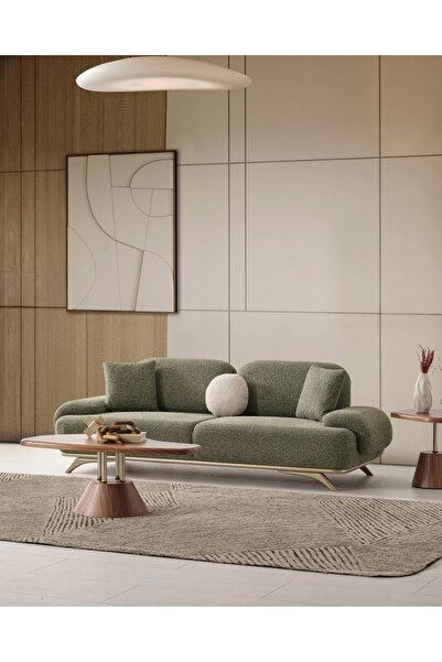 Velura Home & Living Nesta Sırt Mekanizmalı Üçlü Kanepe & 3'lü Koltuk - Yeşil