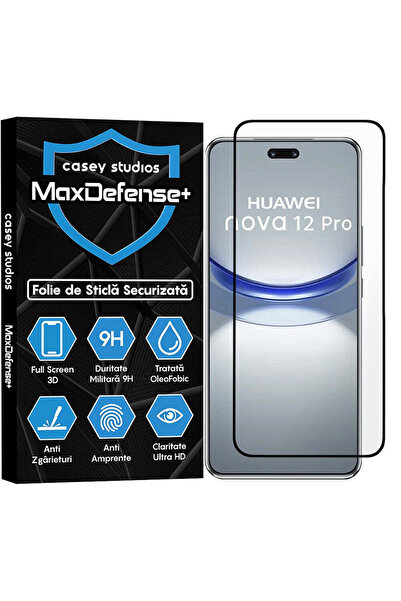Casey Studios compatibil cu Huawei nova 12 Pro, Full Cover, Ultra HD, Anti Zgarieturi, Anti Socuri, Margini Negre