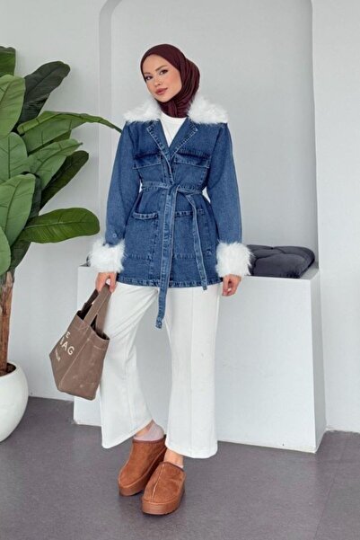 Sezi Moda Giyim Viyana Kürklü Kot Ceket