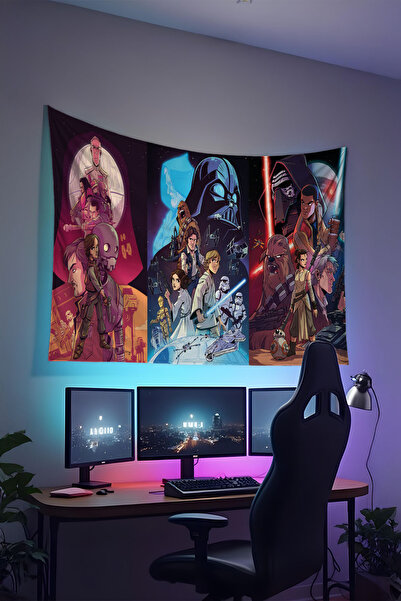 RUGRUMBA Star Wars Duvar Örtüsü – Film Temalı, Kaliteli Kumaş, Tapestry Duvar...