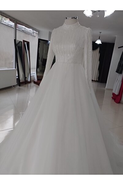 ÖZEL DİKİM TESETTÜR GELİNLİK 5