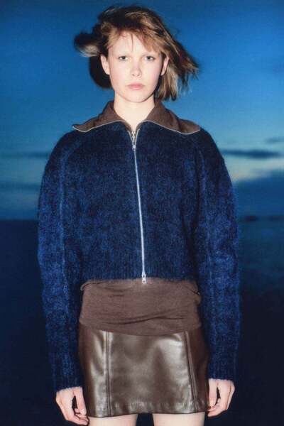 H&M كارديجان من مزيج الموهير بسحاب