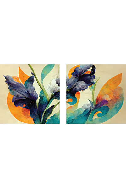 4Decor Set Pictură pe pânză - Floare artistică - 100x50 cm