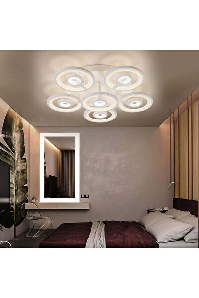 RFAN Candelabru LED, Model K17/5, cu telecomandă, 3 tipuri de lumină, 192W, Alb