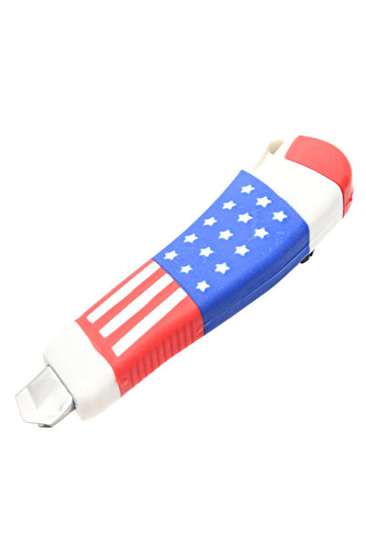 Lawazim American Flag Utility Knife - Retractable Scalpel with Locking Blade and Ergonomic Handle