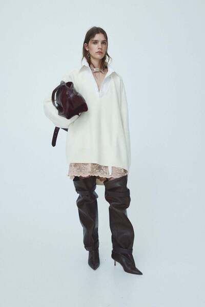 H&M سترة صوفية قصة فضفاضة