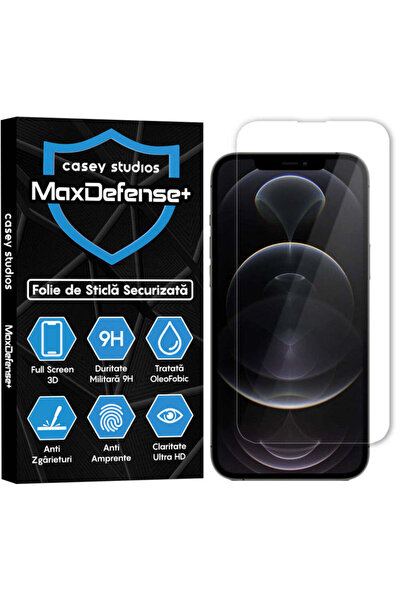 Casey Studios Folie Sticla iPhone 12 Pro Max, Full Cover 3D, Ultra HD, Anti Z...