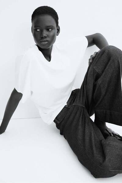 H&M Butterfly-sleeved T-shirt