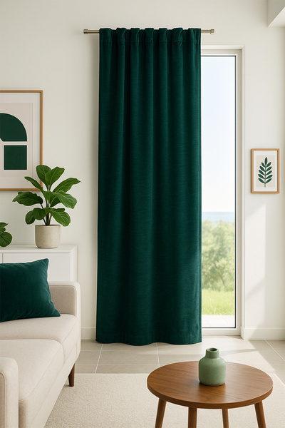 Premier Home Rayna Velvet Curtain Green 120X240