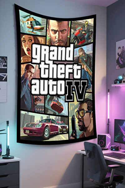RUGRUMBA غطاء حائط GTA مطبوع - موضوع للاعبين، قماش عالي الجودة، سجادة حائط من...